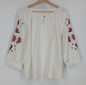 Cream Alexi Embroidered Blouse